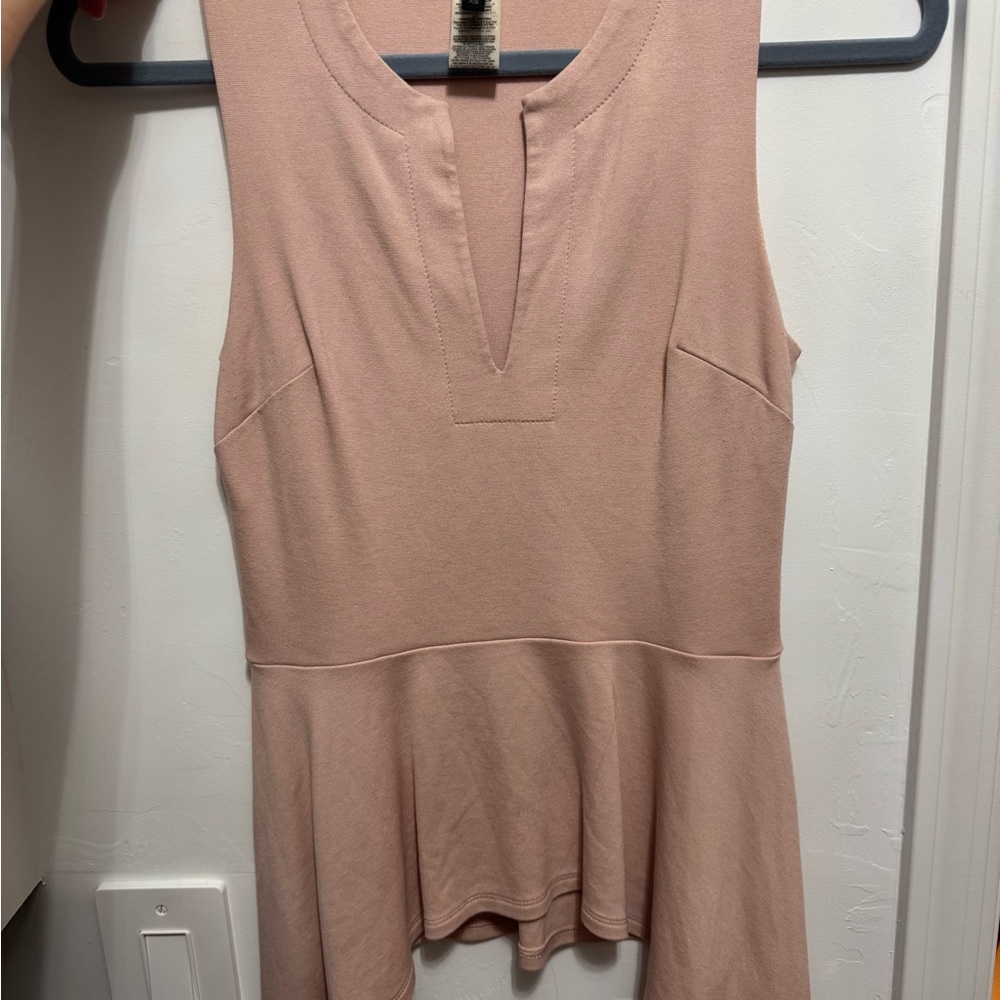 BCBGMaxAzria Blush Pink Peplum Top